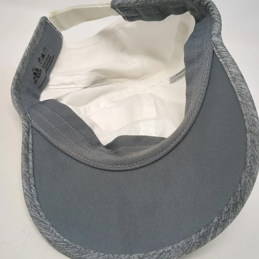 Adidas Baseball Cap White One Size Climalite Performance Gray Panels Strap Hat